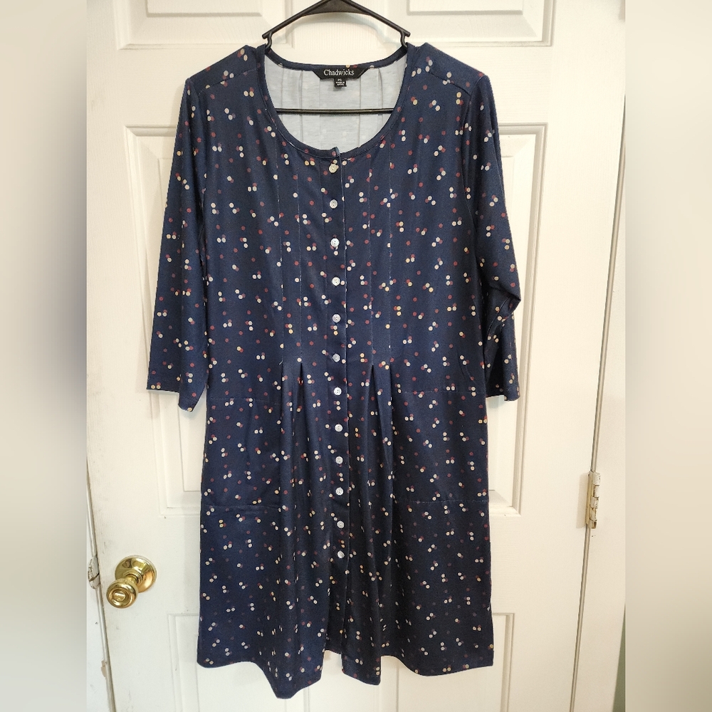 Chadwicks Navy Blue Dress With Pockets